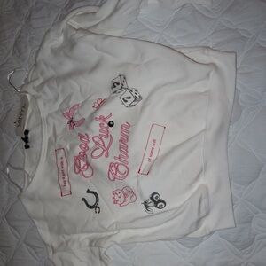 White and Pink Graphic Sweatshirt